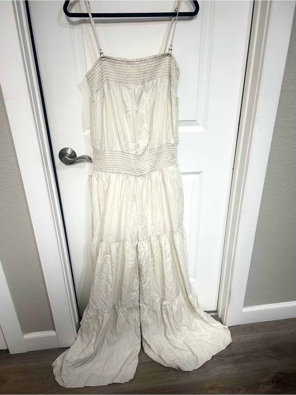 Oli & Hali Cream Smocked Waist Jumpsuit